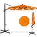 360-Degree Solar LED Cantilever Offset Patio Umbrella w/ Tilt - 10ft