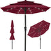 3-Tier Solar Patio Umbrella w/ LED Lights, Tilt Adjustment, Crank - 10ft