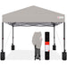 One-Person Setup Instant Pop Up Canopy w/ Case, 4 Weight Bags - 8x8ft