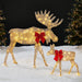 2-Piece Lighted 2D Christmas Moose Set Outdoor Decor w/ 125 LED Lights - 4ft