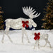 2-Piece Lighted 2D Christmas Moose Set Outdoor Decor w/ 125 LED Lights - 4ft