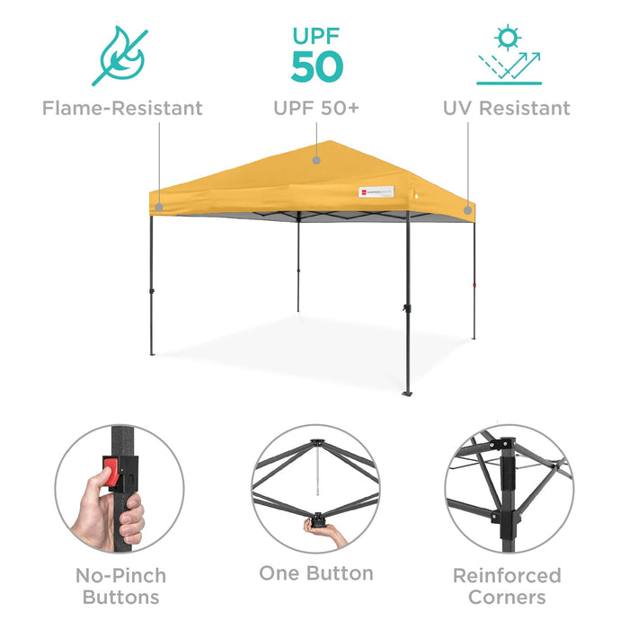 One-Person Setup Instant Pop Up Canopy w/ Case, 4 Weight Bags - 8x8ft