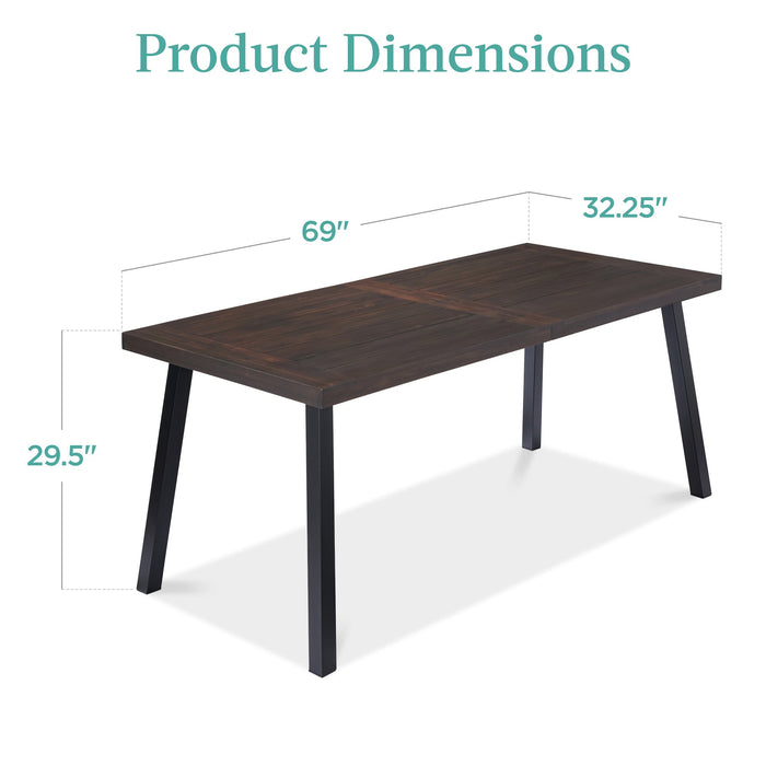 6-Person Indoor Outdoor Acacia Wood Dining Table