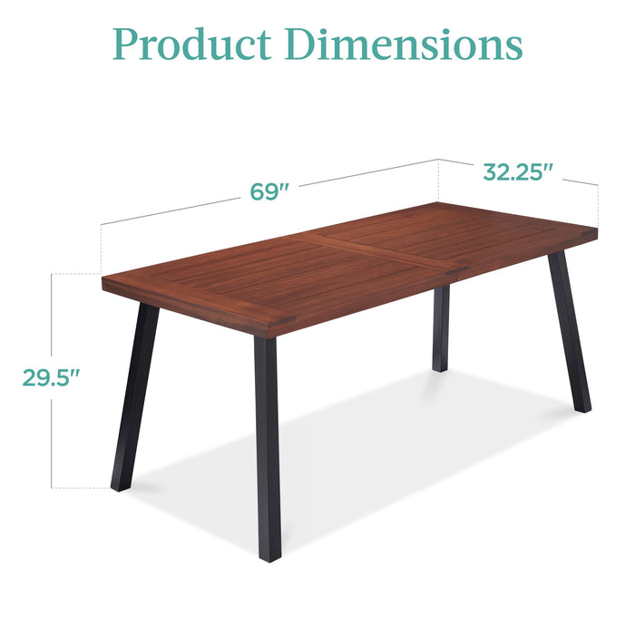 6-Person Indoor Outdoor Acacia Wood Dining Table