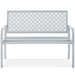 Indoor Outdoor Steel Bench w/ Geometric Backrest, Foot Levelers