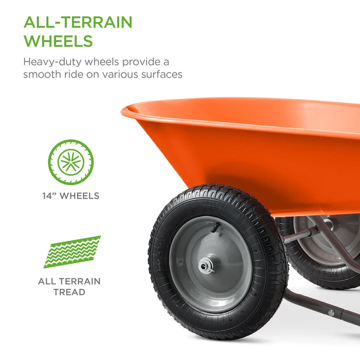 Dual-Wheel Wheelbarrow Garden Cart