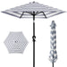 Outdoor Steel Striped Market Patio Umbrella w/ Tilt, Crank Lift - 10ft