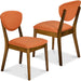 2-Piece Mid-Century Modern Wood &Upholstered Dining Chair Set