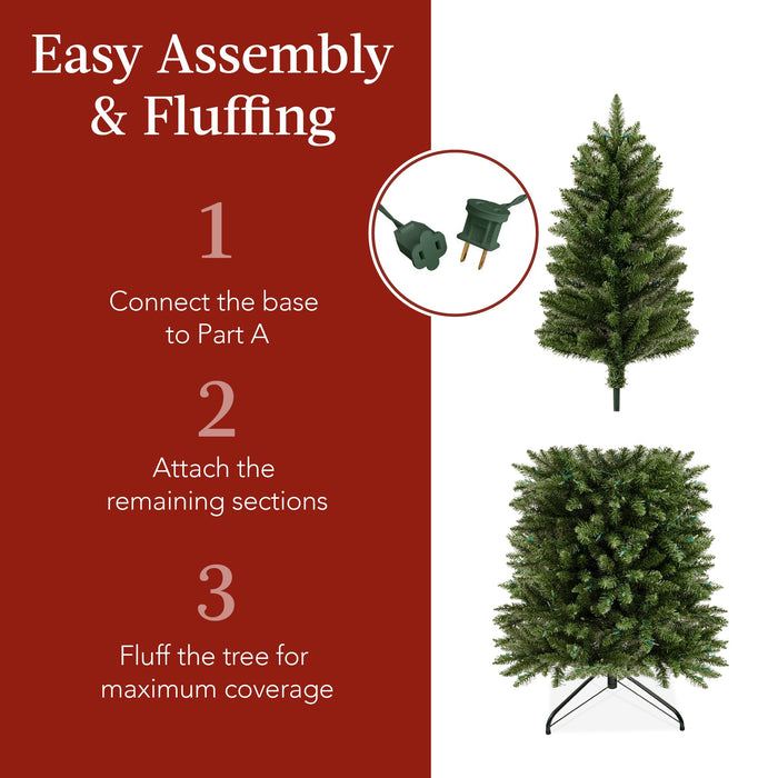 Prelit Spruce Pencil Christmas Tree w/ Incandescent Lights