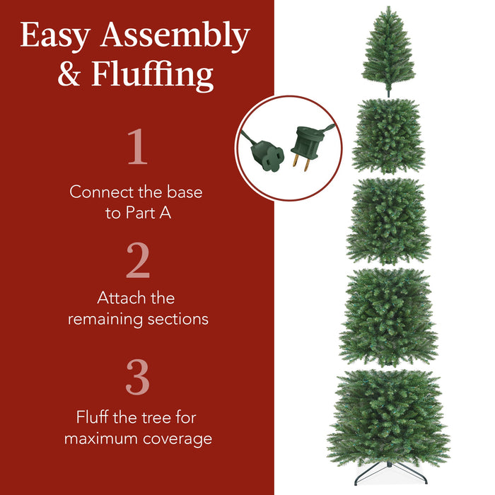 Prelit Spruce Pencil Christmas Tree w/ Incandescent Lights