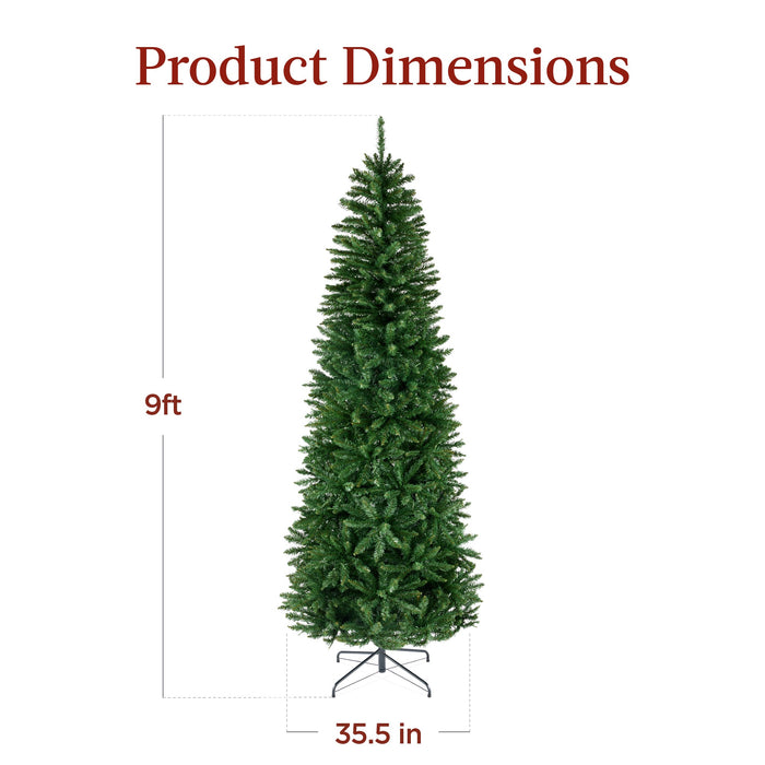 Unlit Spruce Pencil Christmas Tree w/ Folding Metal Base