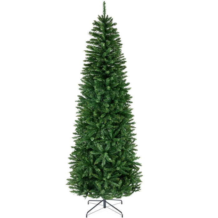 Unlit Spruce Pencil Christmas Tree w/ Folding Metal Base