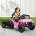 12V Kids Ride-On UTV and Trailer w/Parent Remote Control, LED Lights