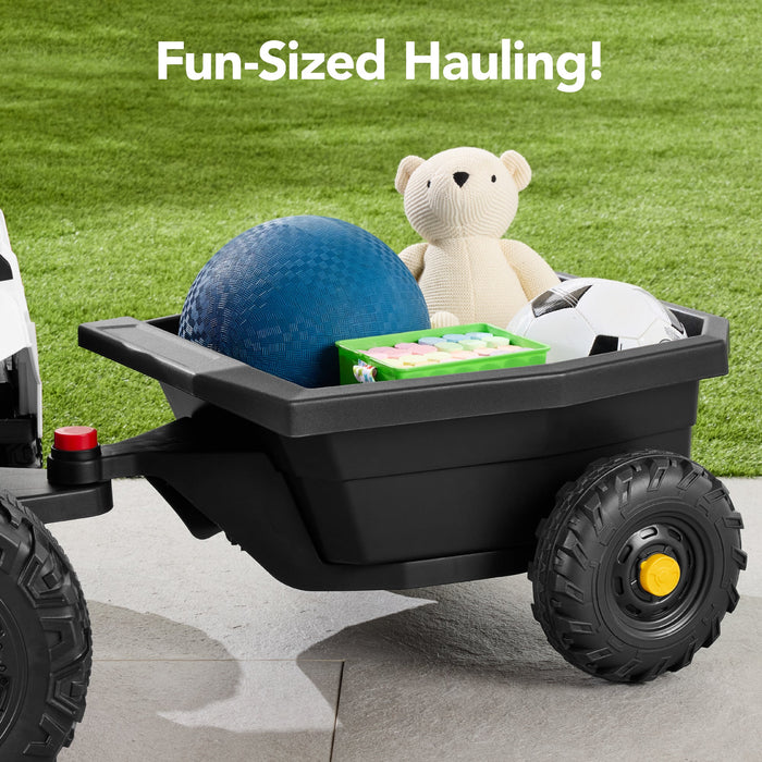 12V Kids Ride-On UTV and Trailer w/Parent Remote Control, LED Lights