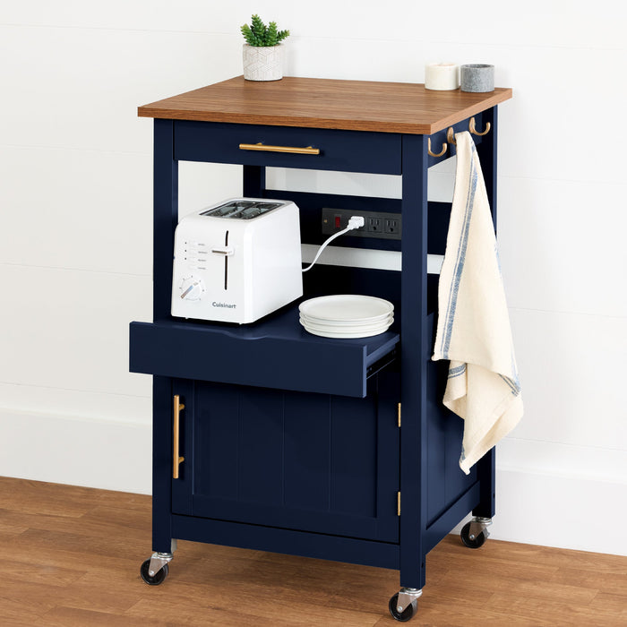 Rolling Kitchen Island Cart, Cabinet w/Drawer, Sliding Tray, Outlet