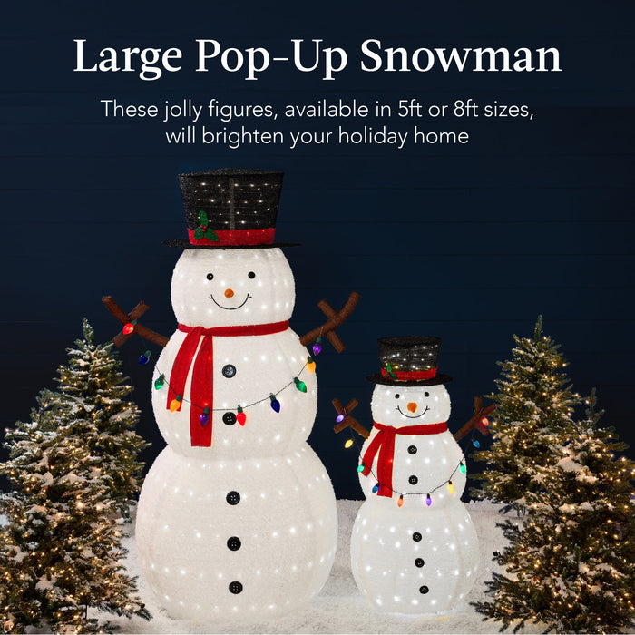 Lighted Pop-Up Snowman Outdoor Christmas Decoration w/ LED Lights