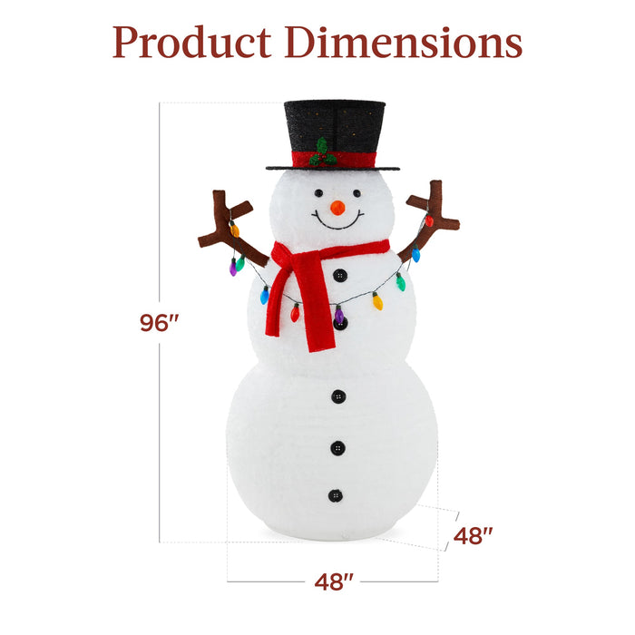 Lighted Pop-Up Snowman Outdoor Christmas Decoration w/ LED Lights