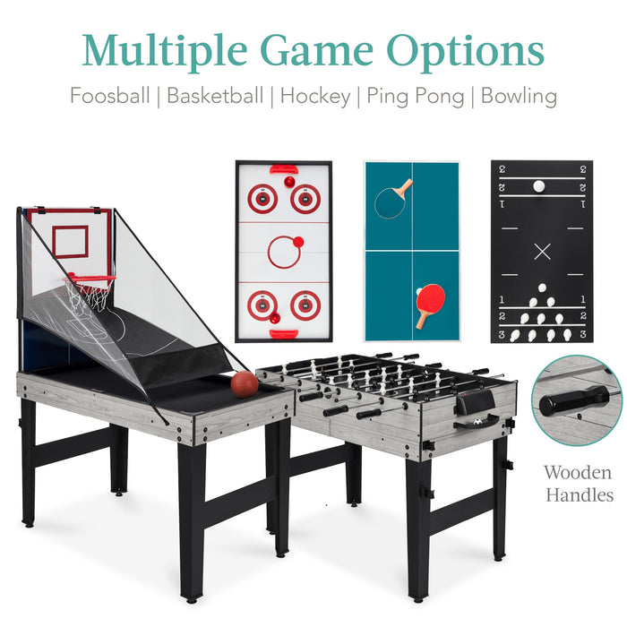 13-in-1 Combo Game Table Set w/ Ping Pong, Foosball, Basketball, Air Hockey