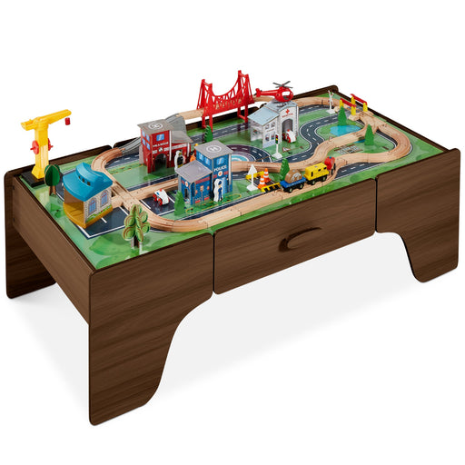 35-Piece Train Table, Large Multipurpose Playset w/ Reversible Table Top