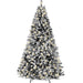 Pre-Lit Black Flocked Artificial Pine Christmas Tree w/ White Lights