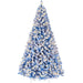 Pre-Lit Blue Flocked Artificial Pine Christmas Tree w/ White Lights