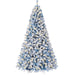 Pre-Lit Ice Blue Flocked Artificial Pine Christmas Tree w/ White Lights