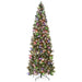 Pre-Lit Partially Flocked Pencil Christmas Tree w/ 2-in-1 Multicolor Lights