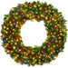 Pre-Lit Artificial Fir Christmas Wreath w/ Multicolor LED Lights, PVC Tips