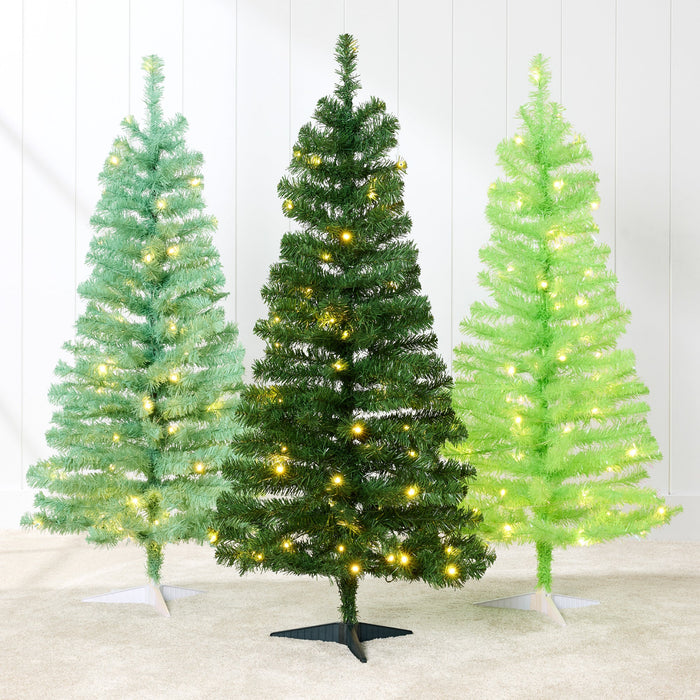 Prelit Colorful Mini Spruce Christmas Tree w/ LED Lights - 4ft