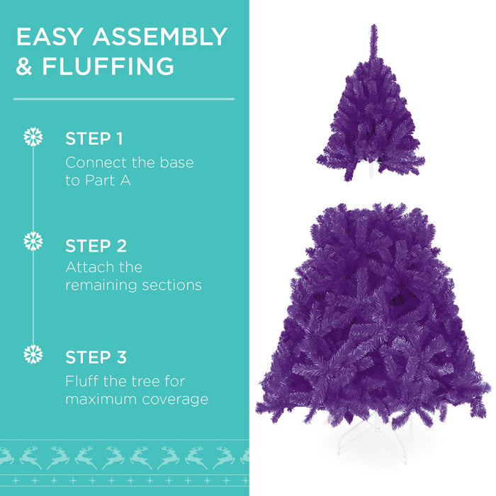 Pre-Lit Artificial Purple Christmas Tree w/ Incandescent Lights