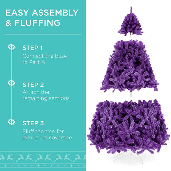 Pre-Lit Artificial Purple Christmas Tree w/ Incandescent Lights