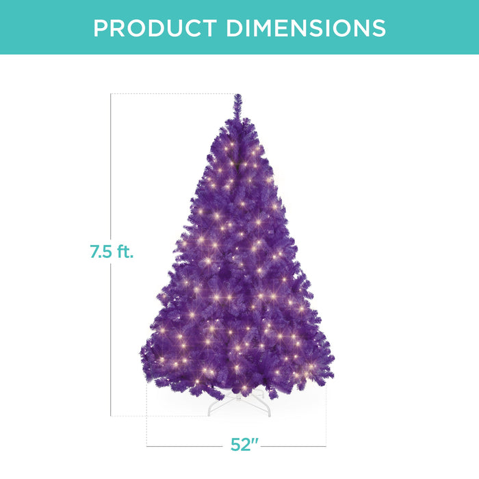 Pre-Lit Artificial Purple Christmas Tree w/ Incandescent Lights