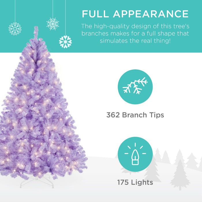 Pre-Lit Artificial Lavender Christmas Tree w/ Incandescent Lights