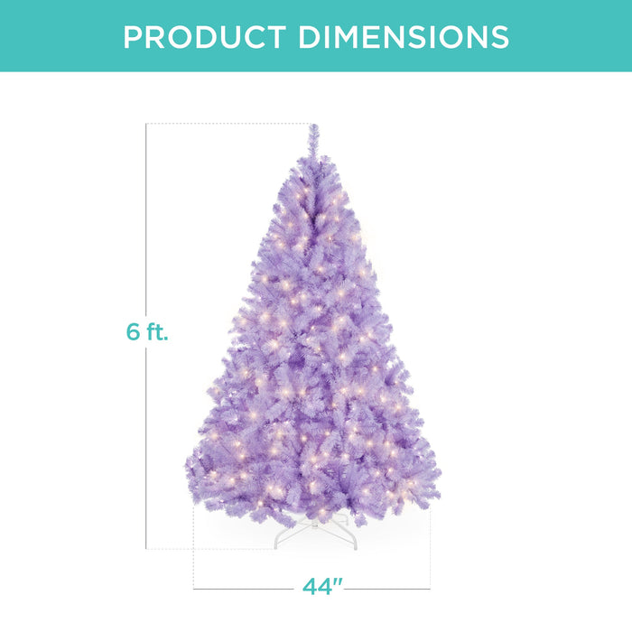 Pre-Lit Artificial Lavender Christmas Tree w/ Incandescent Lights