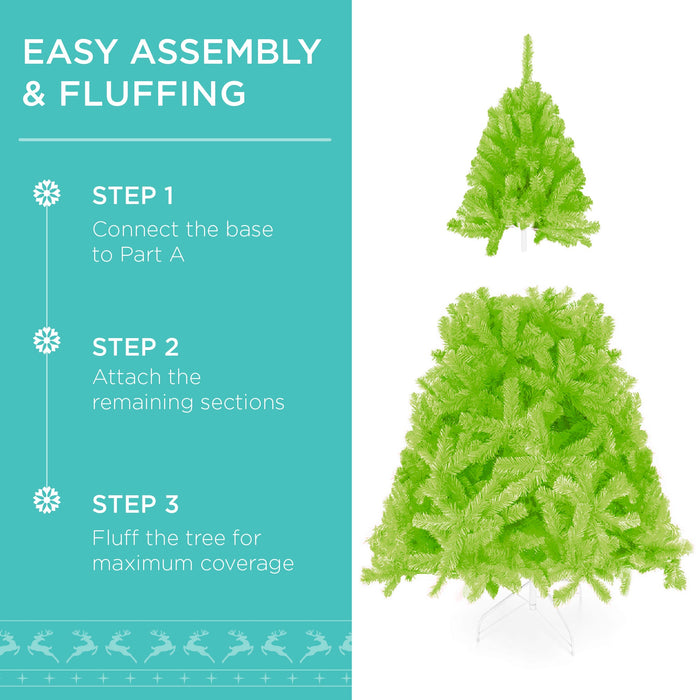 Pre-Lit Artificial Lime Green Christmas Tree w/ Incandescent Lights