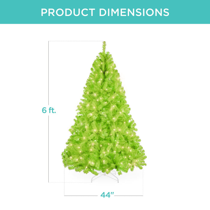 Pre-Lit Artificial Lime Green Christmas Tree w/ Incandescent Lights