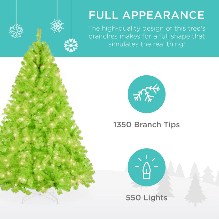 Pre-Lit Artificial Lime Green Christmas Tree w/ Incandescent Lights