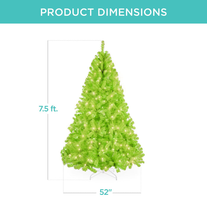 Pre-Lit Artificial Lime Green Christmas Tree w/ Incandescent Lights