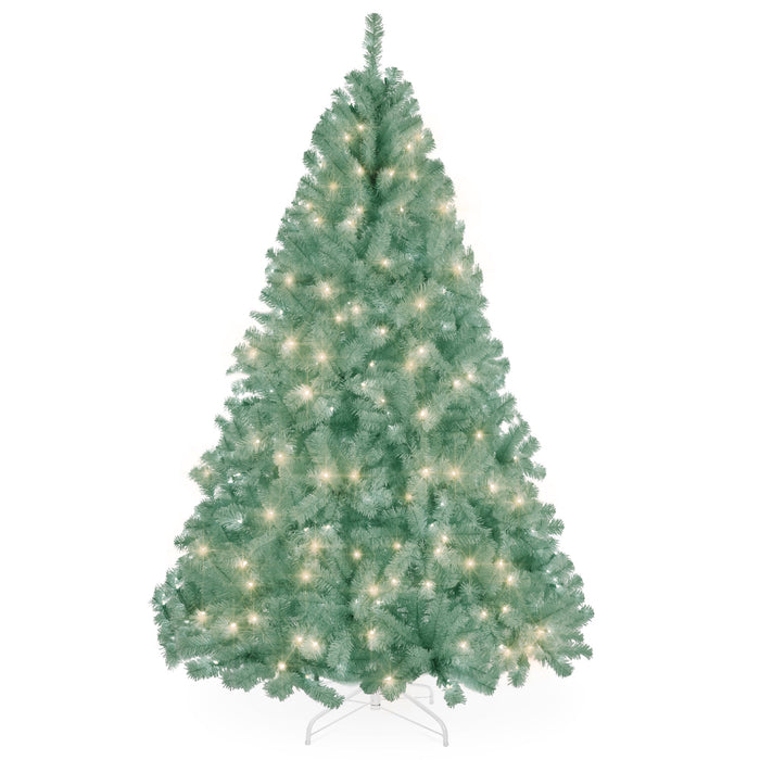 Pre-Lit Artificial Sage Green Christmas Tree w/ Incandescent Lights