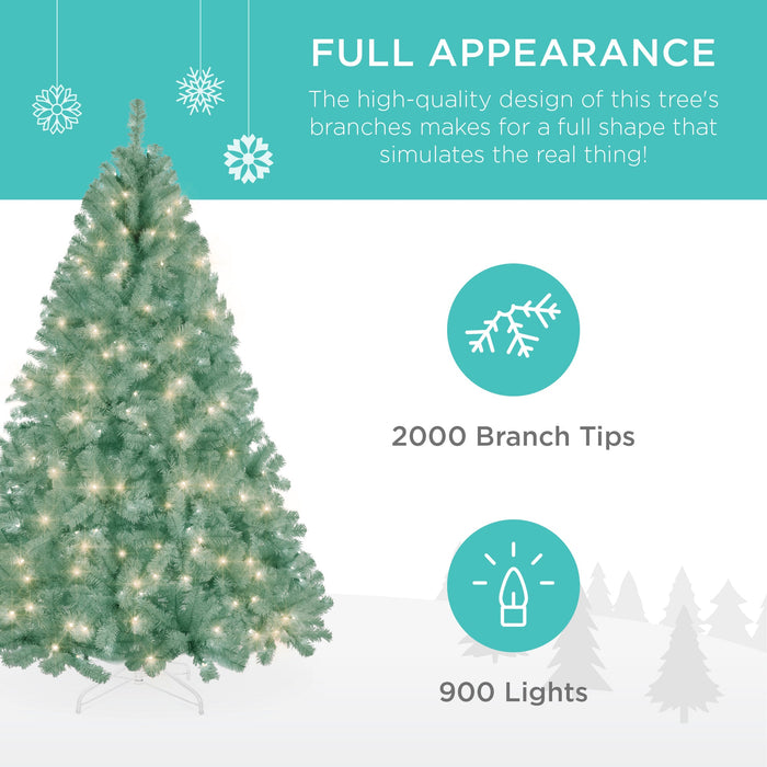 Pre-Lit Artificial Sage Green Christmas Tree w/ Incandescent Lights