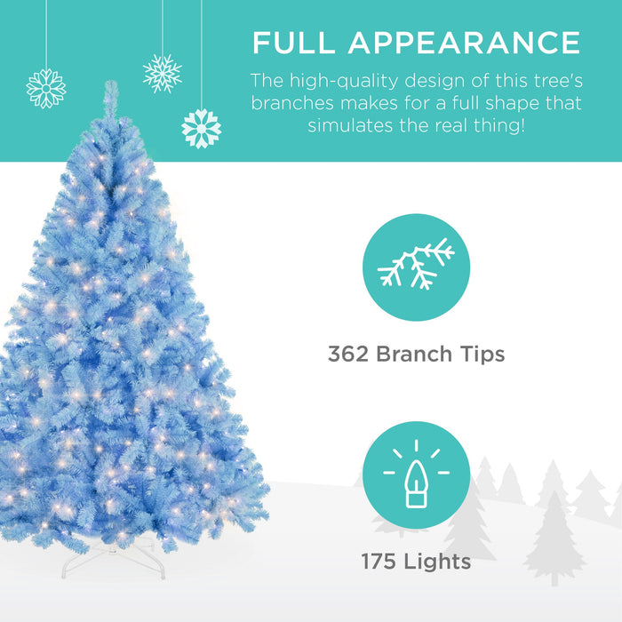 Pre-Lit Artificial Baby Blue Christmas Tree w/ Incandescent Lights