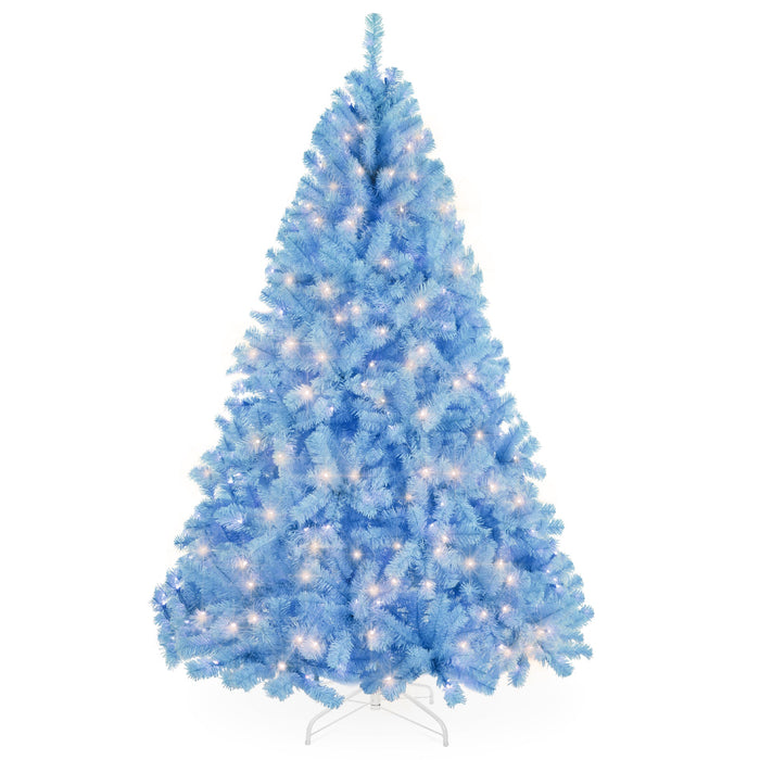 Pre-Lit Artificial Baby Blue Christmas Tree w/ Incandescent Lights