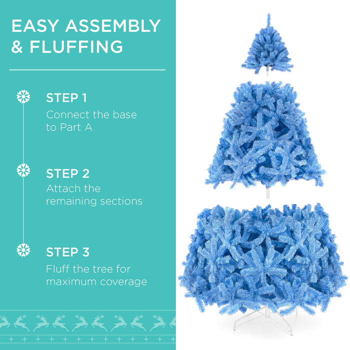 Pre-Lit Artificial Baby Blue Christmas Tree w/ Incandescent Lights