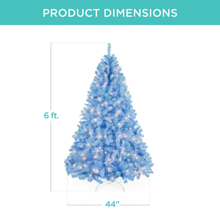 Pre-Lit Artificial Baby Blue Christmas Tree w/ Incandescent Lights