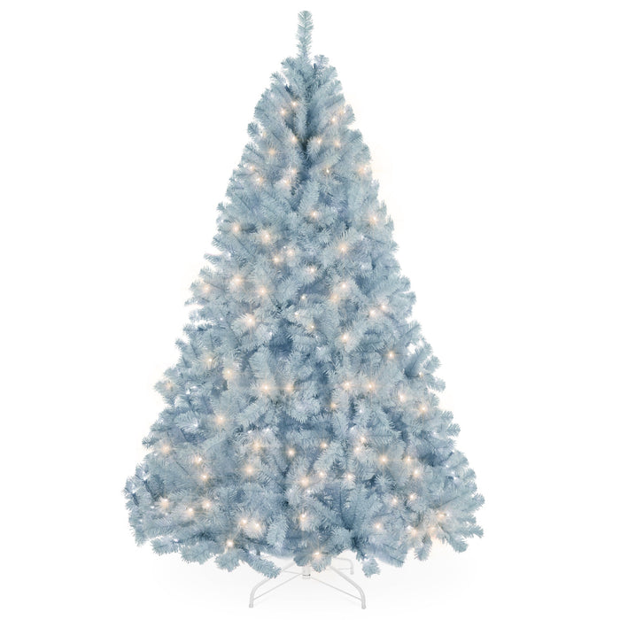 Pre-Lit Artificial Ice Blue Christmas Tree w/ Incandescent Lights