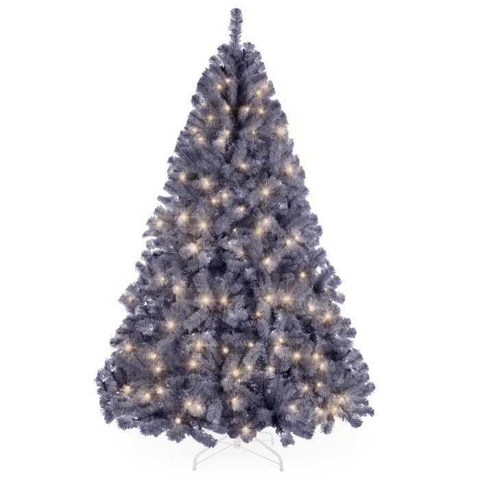 Pre-Lit Artificial Charcoal Gray Christmas Tree w/ Incandescent Lights