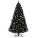 Pre-Lit Artificial Black Christmas Tree w/ Incandescent Lights, Metal Stand