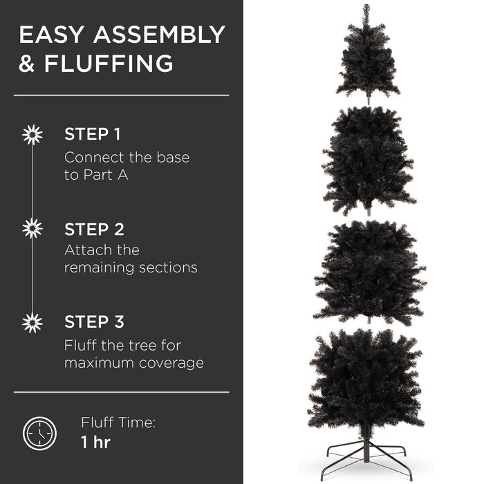 Sapin de Noël artificiel noir en forme de crayon