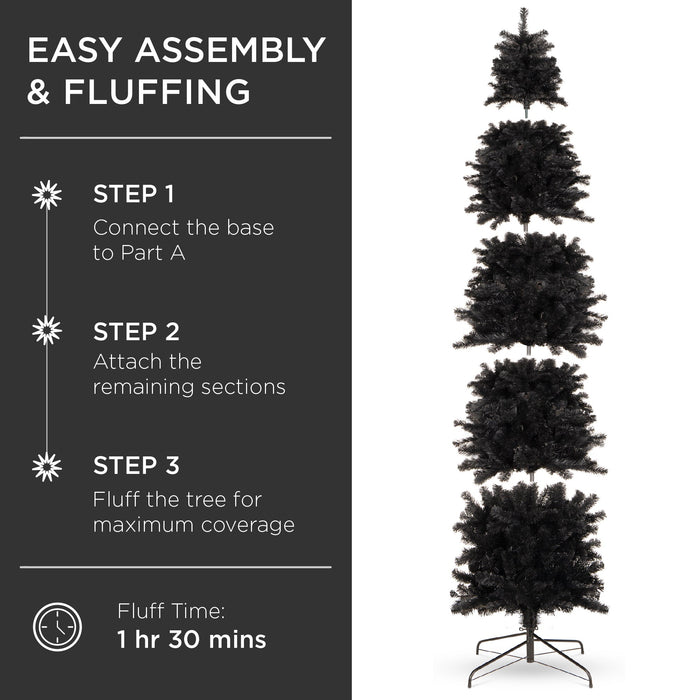 Sapin de Noël artificiel noir en forme de crayon