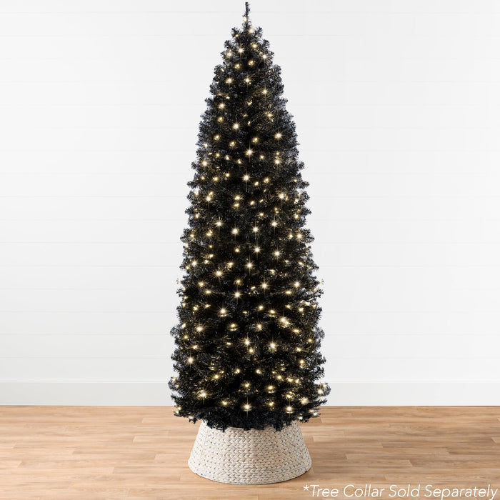 Pre-Lit Black Artificial Pencil Holiday Tree